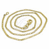 Gargantilla Basica 04.32.0006.16 Oro Laminado, Diseño de Mariner, Pulido, Tono Dorado (0.50 Gauge, 02 MM Thickness, 16 Inches Length)