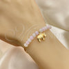 Pulsera de Dije 03.32.0221.07 Oro Laminado, Diseño de Elefante y Snake, con Blanca and Rosado Opal, Pulido, Tono Dorado (7 Inches Length)