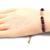 Pulsera Bolo Ajustable 03.32.0229.07 Oro Laminado, Diseño de Elefante y Snake, con Negro and Granate Opal, Pulido, Tono Dorado (7 Inches Length)