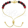 Pulsera Bolo Ajustable 03.32.0229.07 Oro Laminado, Diseño de Elefante y Snake, con Negro and Granate Opal, Pulido, Tono Dorado (7 Inches Length)