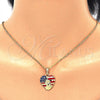Dije Religioso 03.32.0241 Oro Laminado, Diseño de Corazón y Mano de Dios, Pulido, Tono Dorado
