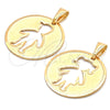 Dije Elegante 03.32.0243 Oro Laminado, Diseño de Niñita Pequeña, Mate, Tono Dorado