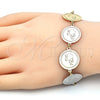Pulsera Elegante 03.63.2036.07 Oro Laminado, Diseño de Elefante, Pulido, Tres Tonos (18 MM Thickness, 7 Inches Length)