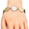 Pulsera Elegante 03.63.2036.07 Oro Laminado, Diseño de Elefante, Pulido, Tres Tonos (18 MM Thickness, 7 Inches Length)
