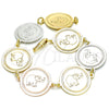 Pulsera Elegante 03.63.2036.07 Oro Laminado, Diseño de Elefante, Pulido, Tres Tonos (18 MM Thickness, 7 Inches Length)