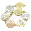 Pulsera Elegante 03.63.2037.07 Oro Laminado, Diseño de Guadalupe, Pulido, Tres Tonos (18 MM Thickness, 7 Inches Length)