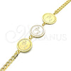 Pulsera Elegante 03.63.2038.08 Oro Laminado, Diseño de Elefante, Pulido, Tono Dorado (05 MM Thickness, 8 Inches Length)
