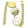 Pulsera Elegante 03.63.2038.08 Oro Laminado, Diseño de Elefante, Pulido, Tono Dorado (05 MM Thickness, 8 Inches Length)