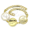 Pulsera Elegante 03.63.2038.08 Oro Laminado, Diseño de Elefante, Pulido, Tono Dorado (05 MM Thickness, 8 Inches Length)