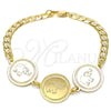 Pulsera Elegante 03.63.2038.08 Oro Laminado, Diseño de Elefante, Pulido, Tono Dorado (05 MM Thickness, 8 Inches Length)
