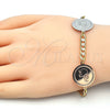 Pulsera Elegante 03.63.2040.07 Oro Laminado, Diseño de Elefante, Pulido, Dos Tonos (05 MM Thickness, 7 Inches Length)