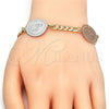 Pulsera Elegante 03.63.2040.07 Oro Laminado, Diseño de Elefante, Pulido, Dos Tonos (05 MM Thickness, 7 Inches Length)