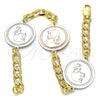 Pulsera Elegante 03.63.2040.07 Oro Laminado, Diseño de Elefante, Pulido, Dos Tonos (05 MM Thickness, 7 Inches Length)
