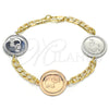 Pulsera Elegante 03.63.2040.07 Oro Laminado, Diseño de Elefante, Pulido, Dos Tonos (05 MM Thickness, 7 Inches Length)