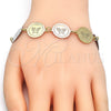 Pulsera Elegante 03.63.2042.07 Oro Laminado, Diseño de Mariposa, Pulido, Tres Tonos (15 MM Thickness, 7 Inches Length)