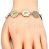 Pulsera Elegante 03.63.2043.07 Oro Laminado, Diseño de Delfín, Pulido, Tres Tonos (15 MM Thickness, 7 Inches Length)
