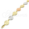 Pulsera Elegante 03.63.2044.07 Oro Laminado, Diseño de Búho, Pulido, Tres Tonos (15 MM Thickness, 7 Inches Length)