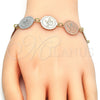 Pulsera Elegante 03.63.2045.07 Oro Laminado, Diseño de Pajaro, Pulido, Tres Tonos (15 MM Thickness, 7 Inches Length)