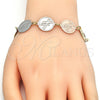 Pulsera Elegante 03.63.2048.07 Oro Laminado, Diseño de Cruz, Pulido, Tres Tonos (15 MM Thickness, 7 Inches Length)