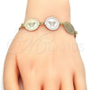 Pulsera Elegante 03.63.2049.08 Oro Laminado, Diseño de Mariposa, Pulido, Tono Dorado (05 MM Thickness, 8 Inches Length)