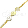 Pulsera Elegante 03.63.2049.08 Oro Laminado, Diseño de Mariposa, Pulido, Tono Dorado (05 MM Thickness, 8 Inches Length)