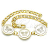Pulsera Elegante 03.63.2049.08 Oro Laminado, Diseño de Mariposa, Pulido, Tono Dorado (05 MM Thickness, 8 Inches Length)