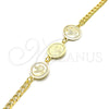 Pulsera Elegante 03.63.2050.08 Oro Laminado, Diseño de Pajaro, Pulido, Tono Dorado (05 MM Thickness, 8 Inches Length)