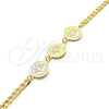Pulsera Elegante 03.63.2051.08 Oro Laminado, Diseño de Ãrbol, Pulido, Tono Dorado (05 MM Thickness, 8 Inches Length)
