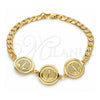 Pulsera Elegante 03.63.2051.08 Oro Laminado, Diseño de Ãrbol, Pulido, Tono Dorado (Grosor 05 MM, 8 Pulgadas de Largo)