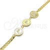 Pulsera Elegante 03.63.2053.08 Oro Laminado, Diseño de Delfín, Pulido, Tono Dorado (05 MM Thickness, 8 Inches Length)