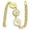 Pulsera Elegante 03.63.2053.08 Oro Laminado, Diseño de Delfín, Pulido, Tono Dorado (05 MM Thickness, 8 Inches Length)
