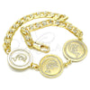 Pulsera Elegante 03.63.2053.08 Oro Laminado, Diseño de Delfín, Pulido, Tono Dorado (05 MM Thickness, 8 Inches Length)