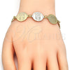 Pulsera Elegante 03.63.2054.08 Oro Laminado, Diseño de Búho, Pulido, Tono Dorado (05 MM Thickness, 8 Inches Length)