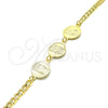 Pulsera Elegante 03.63.2054.08 Oro Laminado, Diseño de Búho, Pulido, Tono Dorado (05 MM Thickness, 8 Inches Length)