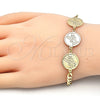 Pulsera Elegante 03.63.2055.08 Oro Laminado, Diseño de Cruz, Pulido, Tono Dorado (05 MM Thickness, 8 Inches Length)