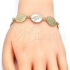 Pulsera Elegante 03.63.2055.08 Oro Laminado, Diseño de Cruz, Pulido, Tono Dorado (05 MM Thickness, 8 Inches Length)