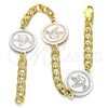 Pulsera Elegante 03.63.2056.08 Oro Laminado, Diseño de Pajaro, Pulido, Dos Tonos (05 MM Thickness, 8 Inches Length)