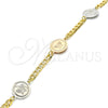 Pulsera Elegante 03.63.2058.08 Oro Laminado, Diseño de Mariposa, Pulido, Dos Tonos (05 MM Thickness, 8 Inches Length)