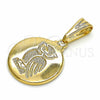 Dije Elegante 05.32.0064 Oro Laminado, Diseño de Búho, Pulido, Tono Dorado