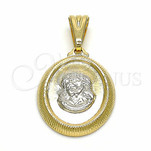 Dije Religioso 05.32.0065 Oro Laminado, Diseño de Espíritu Santo, Pulido, Dos Tonos