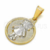 Dije Elegante 05.32.0067 Oro Laminado, Diseño de Niñita Pequeña, Mate, Dos Tonos