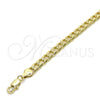 Pulsera Básica 04.213.0164.07 Oro Laminado, Diseño de Cubana, Pulido, Tono Dorado (Calibre 140, Grosor 06 MM, 8 Pulgadas de Largo)