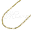 Gargantilla Basica 5.222.008.30 Oro Laminado, Diseño de Cubana, Pulido, Tono Dorado (0.60 Gauge, 02 MM Thickness, 30 Inches Length)