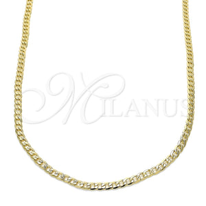 Gargantilla Basica 5.222.008.30 Oro Laminado, Diseño de Cubana, Pulido, Tono Dorado (0.60 Gauge, 02 MM Thickness, 30 Inches Length)