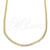 Gargantilla Basica 5.222.008.30 Oro Laminado, Diseño de Cubana, Pulido, Tono Dorado (0.60 Gauge, 02 MM Thickness, 30 Inches Length)