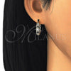 Argolla Pequeña 02.210.0279.3.20 Oro Laminado, con Negro and Blanca Zirconia Cubica, Pulido, Tono Dorado
