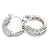 Argolla Pequeña 02.210.0280.5.15 Rodio Laminado, con Zirconia Cubica Blanca, Pulido, Rodinado