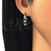 Argolla Pequeña 02.210.0280.7.15 Rodio Laminado, con Zirconia Cubica Zafiro Azul y Blanca, Pulido, Rodinado