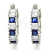 Argolla Pequeña 02.210.0280.7.15 Rodio Laminado, con Zirconia Cubica Zafiro Azul y Blanca, Pulido, Rodinado