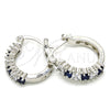 Argolla Pequeña 02.210.0280.7.15 Rodio Laminado, con Zirconia Cubica Zafiro Azul y Blanca, Pulido, Rodinado